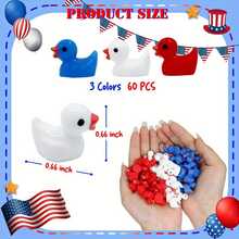60 Pieces Mini Duck, Independence Day Duck Statue, Patriotic Duckling Statue Wholesale, Memorial Day Decoration Miniature Resin Duck Christmas Miniature Garden Landscape, Statue Ornament, Christmas, Halloween Gifts - 隨機60件 - 查看 9