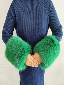 1. Faux Fur Collar & Cuff Set, Warm Faux Fur Scarf, Fluffy Oversized Furry Shawl Wrap For Women In Winter, Suitable For Dresses, Christmas Decoration - Multicolor - View 20