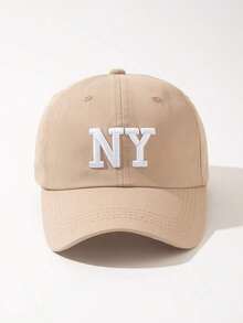 Women Street Style Fashionable Embroidered NY Plain Baseball Cap, Spring/Summer Breathable And Daily Outfits - NY - View 5