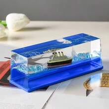 Black Pearl Pirate Ship Fluid Desk Decor - 1pc, No-Sink Nautical Craft For Home & Office, Perfect Gift For Cruise Lovers - Multicolor - View 4