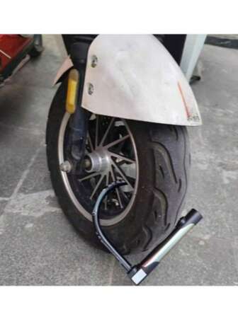 1 Pc Heavy-Duty U-Shaped Bicycle Lock Motorcycle Lock, Smooth Steel Anti-Theft Motorcycle Safety Lock, Suitable For Electric And Bicycle Motorcycles, Metal, No Power Required, Polished, Storage Solution; Polished Metal, Durable Steel Structure, U-Shaped Lock For Bicycles/Motorcycles/Electric Vehicles