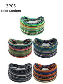 1/2/3/5 Stück Boho-Stil Yoga Sport Elastisches Stirnband, schweißabsorbierend, weiches elastisches Stirnband als Haaraccessoire, Herbst Accessoire für Frauen, Herbst Stirnband, Bandanas für Frauen