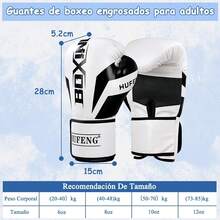 Guantes de Box Profesional, Guante de Entrenamiento para Adulto Boxeo Boxing Gloves Durable Transpirable Gloves MMA 12oz para Mujer Hombre Boxeo Artes Marciales Mixtas Kickboxing Muay Thai - 1 - Ver 7