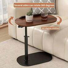 1pc Portable Adjustable Side Table/Laptop Table, 360° Rotation, Suitable For Home Office, Study, Sofa And Bedside Use, Stylish Design Workstation, Remote Worker, Mother'S Day, Christmas Gift - 深棕色(升級加固) - 查看 3