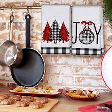 2/4 pièces Set Serviettes de Noël, Joyeux Noël, Serviettes de Cuisine Super Absorbantes, Séchage Rapide, Serviettes Imprimées en Polyester, Chiffons de Nettoyage de Cuisine, Chiffons, Fournitures de Cuisine. Cadeau de Noël!