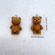 5/10pcs Resin 3D Bear Pendant, Suitable For DIY Jewelry Making, Perfect For Earrings, Necklaces, Bags And Keychains