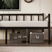 Cama Divan con Altura de 35 - Camas Individuales 90x190 - Somier Sofa con Base par Colchón 90x190 - Divan Cama de Metal Negro