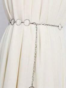 Fashionable Versatile Hollow Five-Pointed Star Waist Chain Accessory Fall, Autumn, Halloween - Silver - View 6