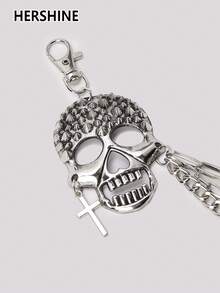 Hershine Wielowarstwowy metalowy łańcuch do spodni punkrockowych z nitami, kolcami i czaszką, personalizowany dodatek modowy dla kobiet, odpowiedni na imprezę, Halloween i Boże Narodzenie. Idealny prezent dla rodziny i przyjaciół na Boże Narodzenie, Halloween i Święto Dziękczynienia.
