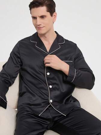 新款男士时尚休闲睡衣套装，秋冬服装