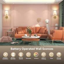2 luminárias de parede recarregáveis, lâmpadas removíveis e com controle remoto, cores RGB ajustáveis e 3 temperaturas de cor, luzes de parede sem fio para sala de estar, quarto, cabeceira, escadas, iluminação interna