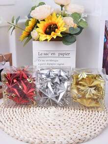 12 件圣诞节独特星形吊坠饰品、塑料圣诞树挂饰、家庭办公室节日派对装饰、圣诞派对装饰用品、节日摄影配件（请注意，该产品为喷漆产品，产品表面可能会有油漆剥落） - 彩色 - 查看 3