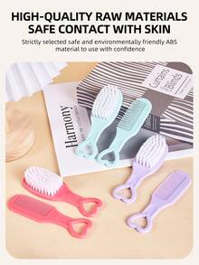 3pcs Baby Comb Set, Newborn Soft Hair Brush, Baby Bath Brush, Baby Care Grooming Tools - Multicolor - View 6