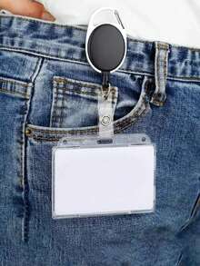 硬质PC塑料透明证件卡套 - 防水耐磨，带伸缩夹 | 适用于医疗卡、社保卡及各种身份证件 | 适合日常使用、办公及户外活动 | 适用于工人、护士、医生、维修人员、医院/办公室工作人员、保安、教师、学生、清洁工、工厂工人、员工、司机及户外爱好者 - 彩色 - 查看 6