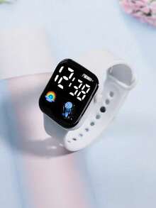 6/1pc Cute Girl Fashionable And LED Rainbow Digital Display Electronic Watch, Suitable For Girls To Wear, Equipped With Jewelry Bracelets, Necklaces, Rings, Earring Sets, Suitable For Students, Very Suitable For Daily Life Such As School, Parties, And Travel. Graduation Season, Valentine's Day, Christmas, Are The Perfect Gifts For Girls(Box Not Included) - Multicolor - View 8