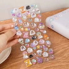 1 件卡通 3D 浮雕钻石贴纸，卡通动物自粘贴纸，适用于剪贴簿和文具装饰，工艺贴花适用于 DIY 项目和办公用品 - 均碼 - 查看 10