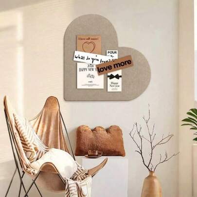 53x53cm Heart-Shaped Decor Board, Multi-Purpose Photo Display Board, Office & Home Felt Message Board, No-Drill Display Board Backdrop, Multi-Purpose Message Board, Suitable For Home, Study, Office, Valentine's Day Decor, Christmas & New Year Decor, Photo Display, Message Board