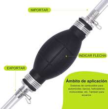 Bomba de Sifón de Gasolina, Bomba Manual de Transferencia de Combustible de Alto Flujo para Gasolina, Agua, Aceite,, con 2 Mangueras de PVC Premium - 1 - Ver 4
