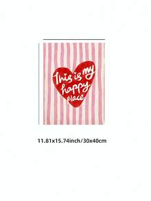 This Is My Happy Place" Print, Vintage Heart Stripes Poster, Preppy Wall Art Poster, Unframed Wall Decor, Apartment Art Print, Wall Decor Art, Dorm Decor, Party Decor And Best Gift Choice Room Decor, Funky Posters, Bedroom Decor, College Dorm Essentials, Wall Prints, AestheBBBBtic Room Decor, Dorm Accessories, Corner Decor, Music Posters - Multicolor - View 12