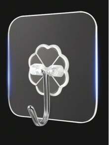 4pcs/2pcs No Drill Adhesive Shower Curtain Rod Brackets, Sturdy Adhesive, Suitable For Easy To Drill Locations. 4pcs Curtain Rod Hooks - Heavy Duty Clip-On Curtain Rod Brackets, No Drill Adhesive Brackets, Suitable For Door Curtains, Tension Rods, No Drill Curtain Rod Brackets