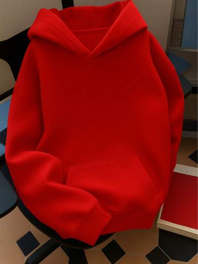 1 Pieza Sudadera Hoodie casual, básica, deportiva y cómoda con forro térmico para ser calida con Capucha y bolsillo de canguro de hombros caídos con cordón ajustable lisa unicolor en varios colores solidos cómoda para salir con los amigos o estar en casa esta navidad, época de frio, otoño o primavera