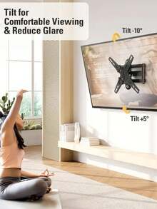 Supporto da parete universale per TV, supporto girevole per TV salvaspazio, snodo meccanico flessibile, adatto per TV e monitor piatti e curvi, incluse tutte le viti di montaggio