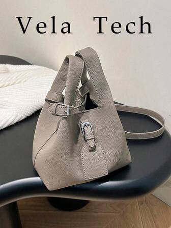 Bolso de hombro diagonal cruzado, bolso de cubo, bolso pequeño para mujer, de diseño de nicho, casual, versátil, minimalista, de moda, textura de PU, de alta calidad, estilo vintage