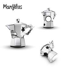 Manyilus Manyilus Original 925 Sterling Silber Anhänger Charms: Strandtraum Kokosnuss Charm, Herz Schloss & Schlüssel Liebe Charm, Silber Stern Mokka Topf Charm, Gold Herz & Silber Traum Charm, Herz Schloss & Geheimer Schlüssel Charm, Süßes Herz Gabelstapler Charm, Rotes Herz Dekor.