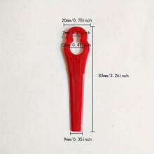 5/10/20pcs Plastic Lawn Mower Blades, Garden Grass Trimmer Plastic Cutting Knives, Sickle-Shaped Grass Cutter Blades - Red - View 13