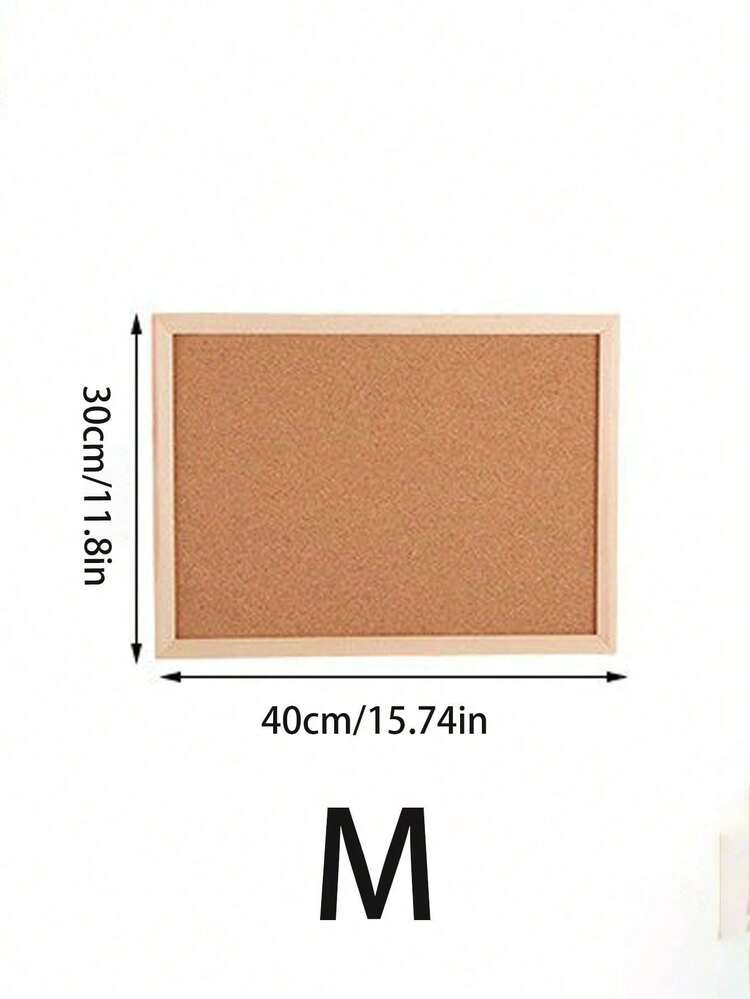 1pc Or 2pcs Cork Bulletin Board, Cork Panel With Oak Wood Frame, Decorative Pin Board For Office And Home, Message Board Or Vision Board For Home And School Home Decor Back To School Room Decor School Supplies - Beige - View 11