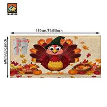 1 pieza Felpudo antideslizante con diseño de pavo de otoño de Acción de Gracias, felpudo antideslizante de fibra súper, adecuado para decoración de fiestas festivas, cocina, baño, comedor, dormitorio, puede ser un regalo de Acción de Gracias