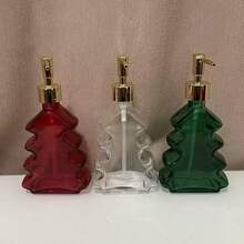 Dispensador de sabonete líquido em formato de árvore de Natal, frasco recarregável para sabonete líquido para mãos/corpo, presente de Natal, decoração para casa, item criativo para cozinha e banheiro - Multicolorido - Ver 6