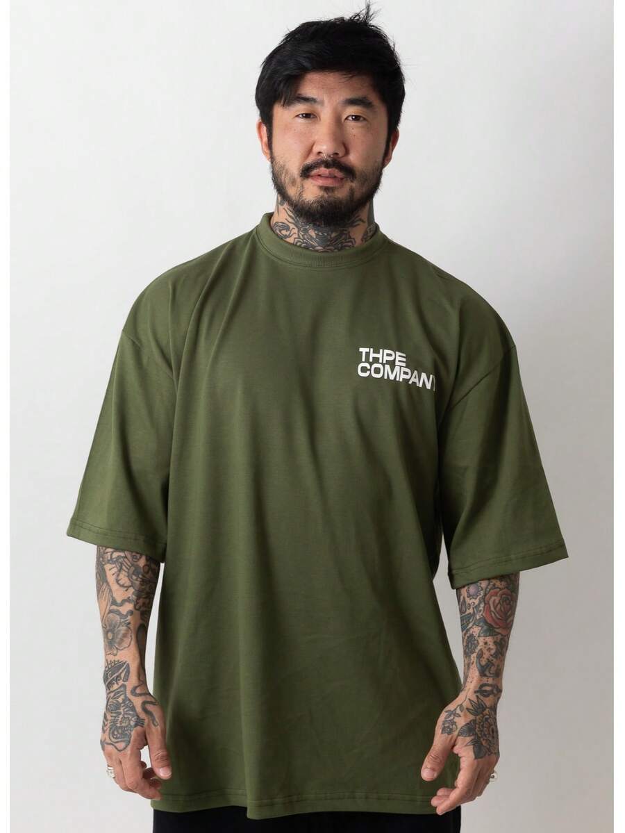 Oversized Company T-Shirt - Màu xanh Ô liu - Xem 1