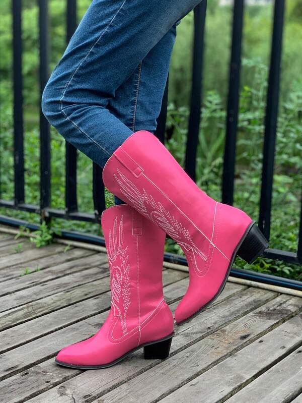 Vintage Style Versatile Autumn/Winter Retro Western Suede Boots For Women