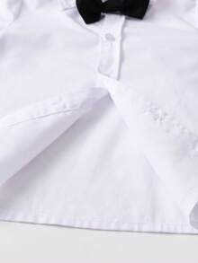 BOARNSEORL 3 Stücke Jungs Gentleman Outfit Set - Weißes Hemd mit Fliege, Weste und Hose, modisch & für Aufführungen, Partys, Hochzeiten, Outdoor-Aktivitäten