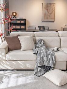 1 件纯色毛绒全覆盖沙发套，宠物友好，防污，可机洗，适合所有季节，圣诞节和新年假期家居装饰，沙发保护套适用于 1/2/3/4 座沙发 - 米色 - 查看 5