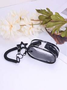 1pc Cute Clear Mini Bag With Spring Key Chain Makeup Bag Key Pocket Lipstick Bag Coin Bag Data Cable Organizer Zipper Pouch For Women Wallet Mini Wallet Purse Wallet Wristlet Wallet Card Wallet