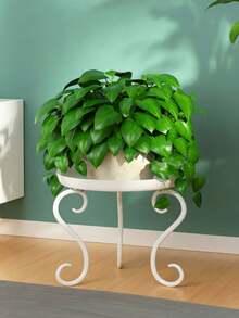 1 Stück zeitgenössischer Metall Pflanzenständer, Blumentopfhalter für Innen/Außen - freistehendes Eckregal für Wohnzimmer, Balkon, Garten & Terrasse, ohne Werkzeuge montierbar