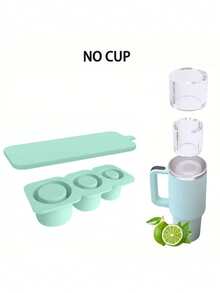 1pc Silicone Ice Cube Tray With Lid, Easy Release & Cleaning, Fits All Cups, Suitable For Parties, Reusable - Light Green - View 5
