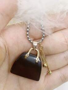 Tiger Auge & Schwarzer Obsidian Perlen Lange Halskette, modisches Pullover Ketten Design für Frauen