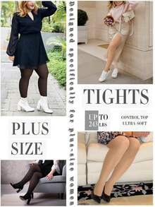 2 đôi tất nữ cỡ lớn 20 D phong cách tối giản gợi cảm, quần tất màu đen và màu mơ, quần bó nữ mỏng nhẹ, thích hợp mặc hàng ngày và đi làm, trang trí Halloween và Giáng sinh, hoàn hảo cho mọi dịp, ấm cúng - Nhiều màu - Xem 9