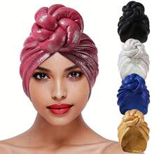 1pc  Plain    Casual    Polyester    None    Turban  Daily  Wedding  Night Out - 土金色 - 查看 1