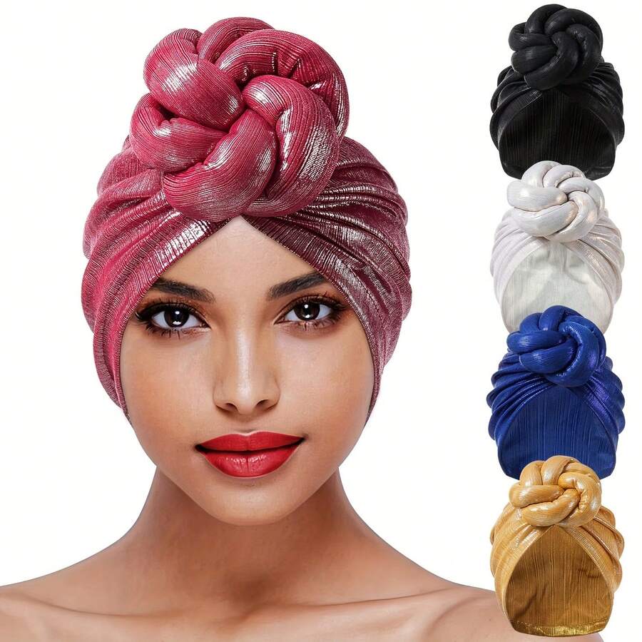 1pc  Plain    Casual    Polyester    None    Turban  Daily  Wedding  Night Out - 土金色 - 查看 1