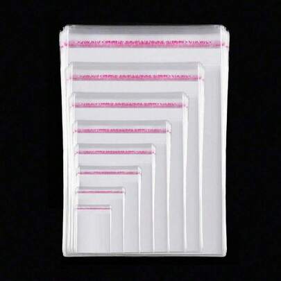 100pcs, OPP Transparent Self-Adhesive Plastic Gift Bags,For DIY, Party, Halloween, Christmas, Valentine's Day, Family Gathering, Wedding Favors, Gift Packaging,Christmas