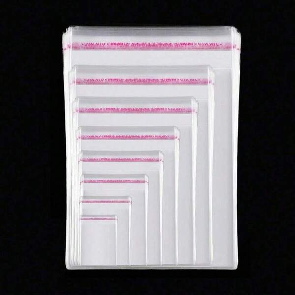 100pcs, OPP Transparent Self-Adhesive Plastic Gift Bags,For DIY, Party, Halloween, Christmas, Valentine's Day, Family Gathering, Wedding Favors, Gift Packaging,Christmas