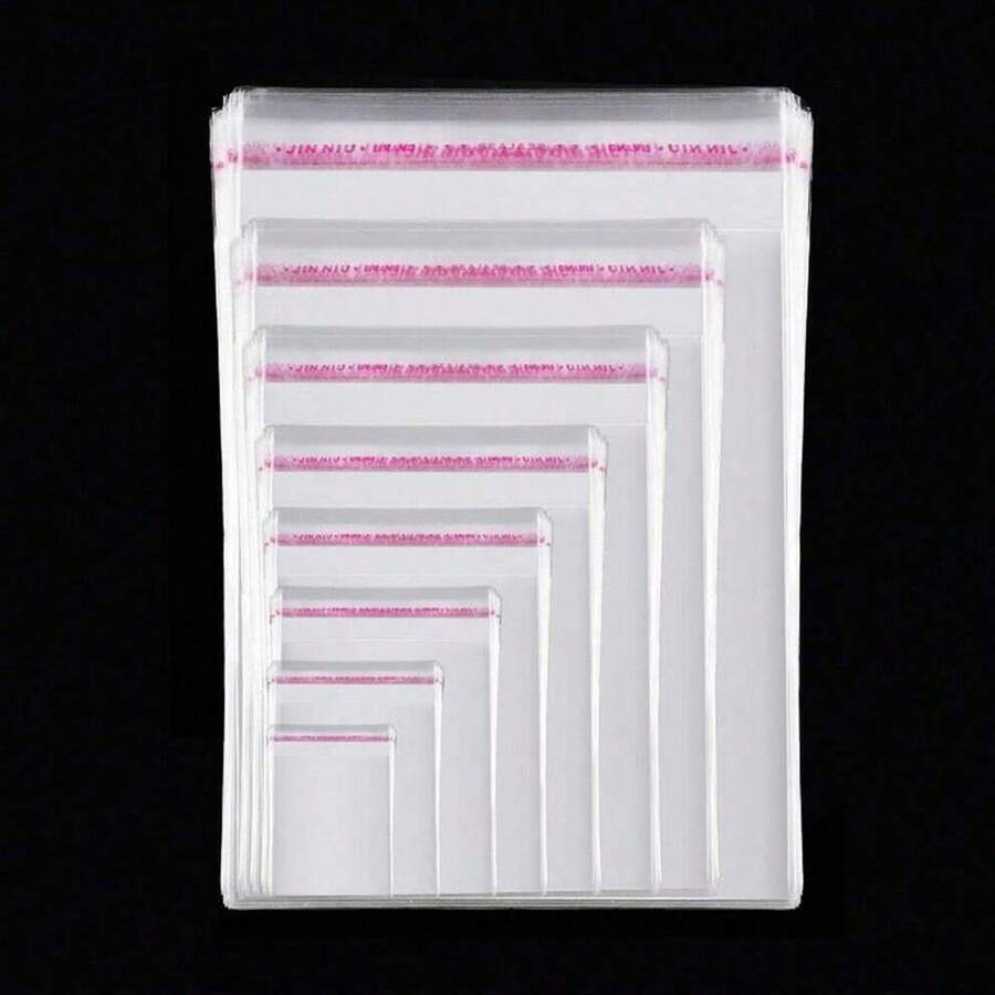 100pcs, OPP Transparent Self-Adhesive Plastic Gift Bags,For DIY, Party, Halloween, Christmas, Valentine's Day, Family Gathering, Wedding Favors, Gift Packaging,Christmas - Clear - View 1
