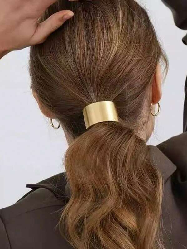 1 قطعة/3 قطع/5 قطع من أربطة الشعر المعدنية للذيل الحصان، مناسبة للنساء والفتيات، مرنة للغاية، متينة، حامل ذيل الحصان الهندسي الذهبي العصري، اكسسوارات الشعر، جمال، حامل ذيل الحصان، أربطة الشعر المطاطية، أربطة الشعر، سكرونشيز، حبال الشعر