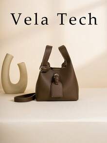 小众设计，休闲百搭，简约时尚，PU质感，单肩斜挎包，水桶包，菜篮子包，女士出门小手提包，优质复古斜挎包