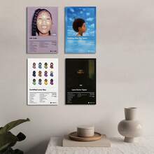 1pc Unframed Canvas Poster, Modern Art, Music Album Poster, Music Album Cover, For Bedroom Living Room Corridor, Wall Art, Wall Decor, Winter Decor, Room Decoration - Multicolor - View 1