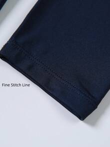 Quần lót giữ nhiệt bó sát lót nhiệt, áo thun dài tay, đồ thể thao chạy bộ, tập luyện, thể thao ngoài trời, săn bắn, trượt tuyết, tập gym, lớp lót - Xanh đậm - Xem 9